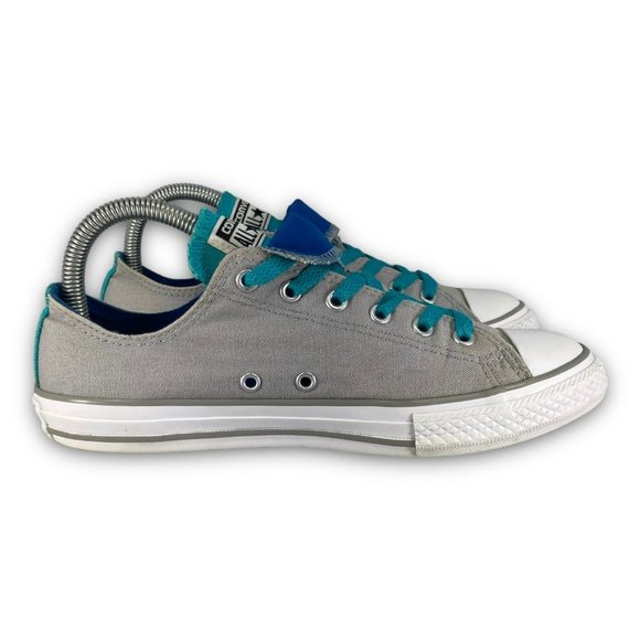 Converse Chuck Taylor All Star Sneakers 645241F Double Tongue Gray Blue Youth 5 - Picture 3 of 9